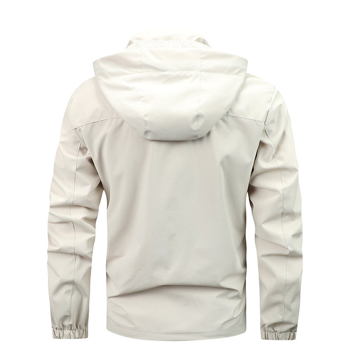 Men's Water-Repellent Outdoor Jacket with Adjustable Hood and Multiple Pockets Lisslune