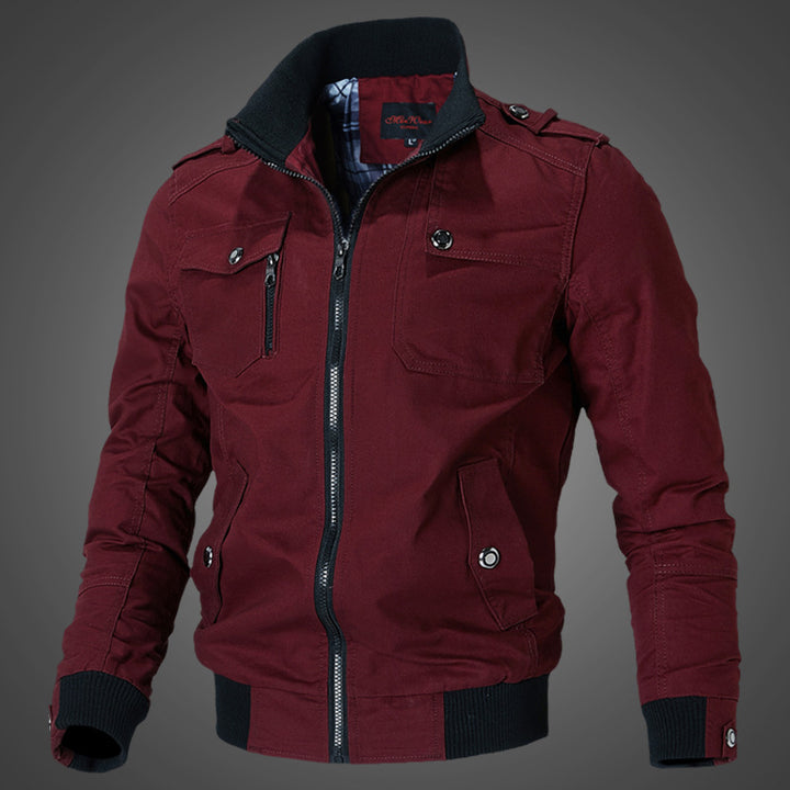 Men's stylish casual jacket with practical pockets and stand collar Lisslune