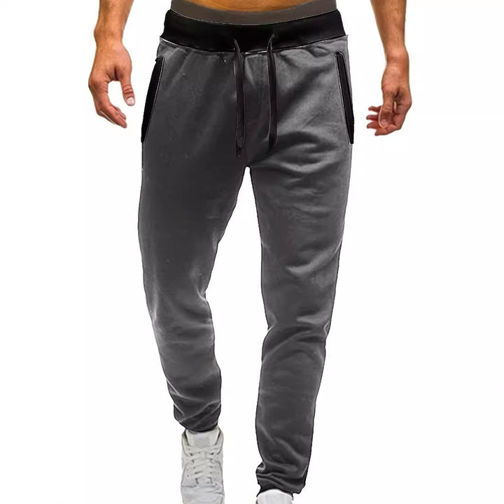 Men's Sporty Leisure Pants with Elastic Waistband and Practical Side Pockets Lisslune