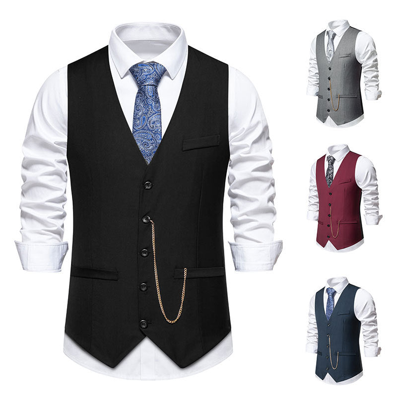 Men's elegant suit vest with classic cut and fine details Lisslune