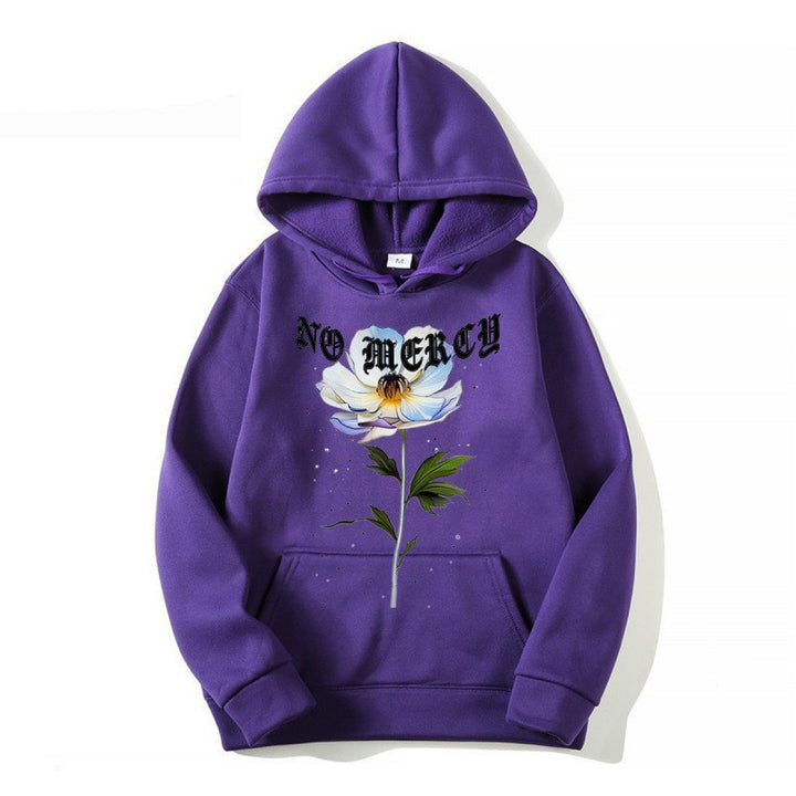 Women's hoodie with floral print and prominent lettering Lisslune