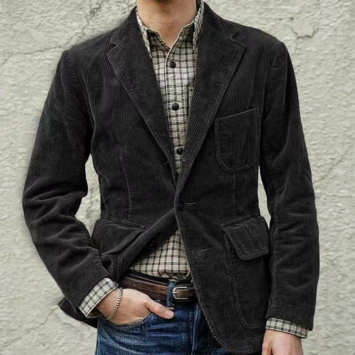 Men's cord blazer with elegant cut and practical pockets Lisslune