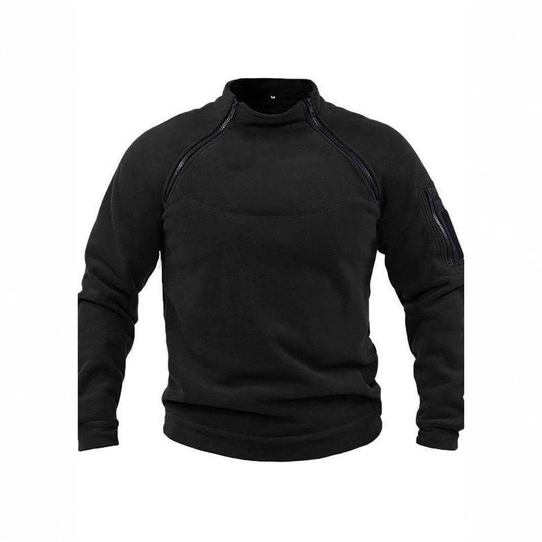 Men's thermal fleece pullover with high collar and practical pockets Lisslune