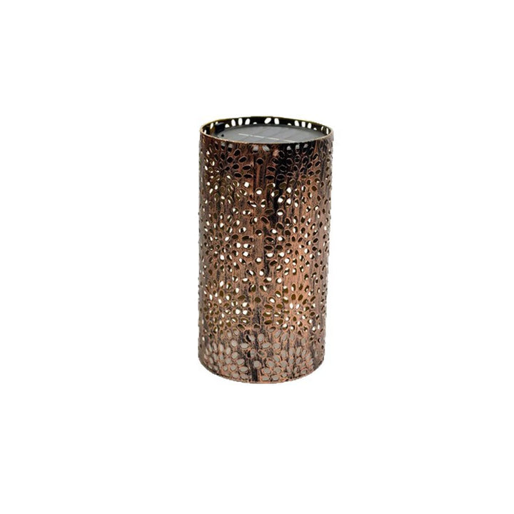 Lisslune | Cylindrical metal outdoor solar lights for the garden, set of two