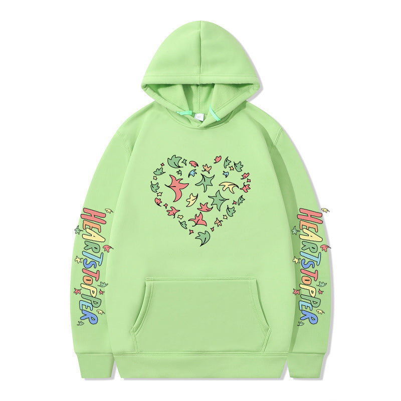 Women's hoodie with creative heart and leaf design Lisslune