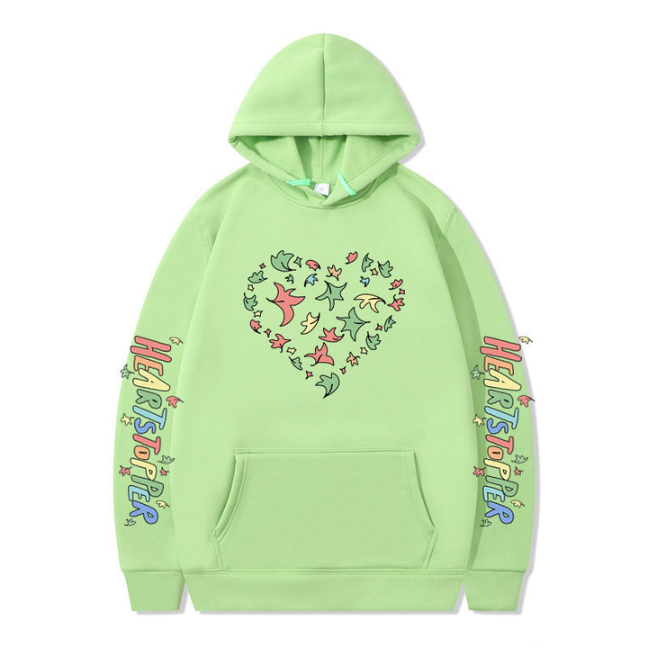 Women's hoodie with creative heart and leaf design Lisslune