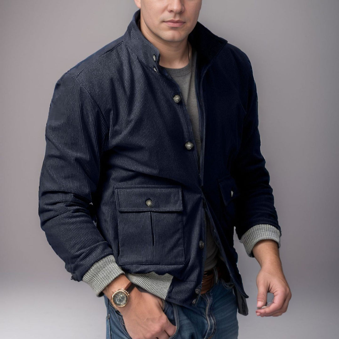 Men's sporty cord jacket with practical pockets and modern design Lisslune