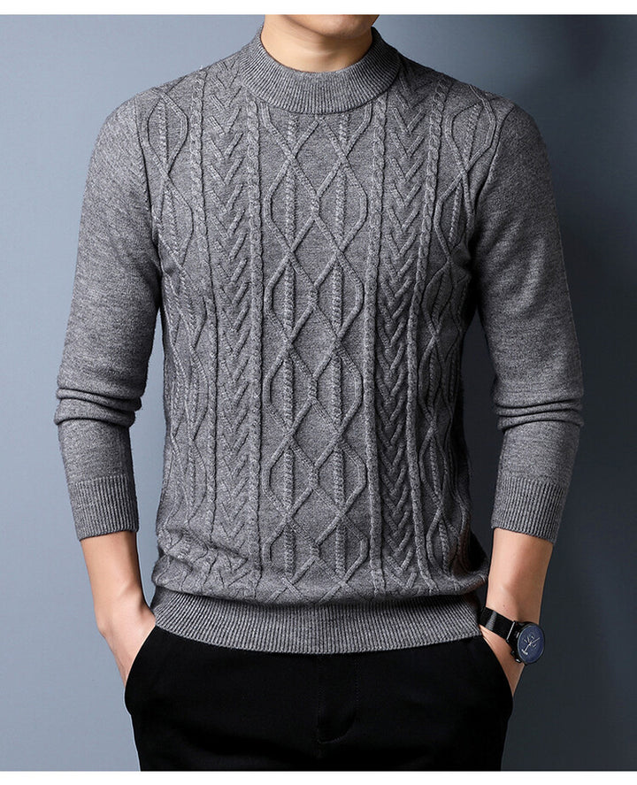 Men's knit sweater with textured cable pattern Lisslune