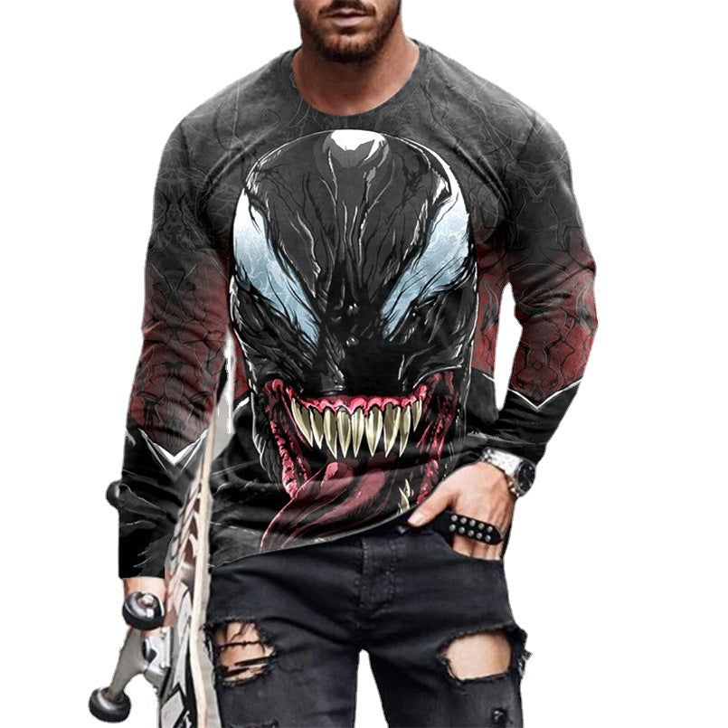 Men's long sleeve t-shirt with artistic Venom design Lisslune