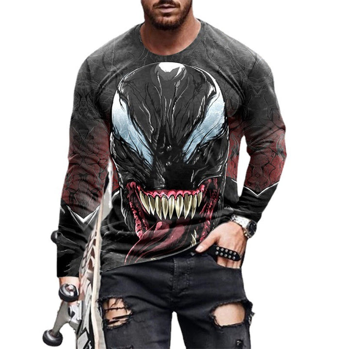 Men's long sleeve t-shirt with artistic Venom design Lisslune