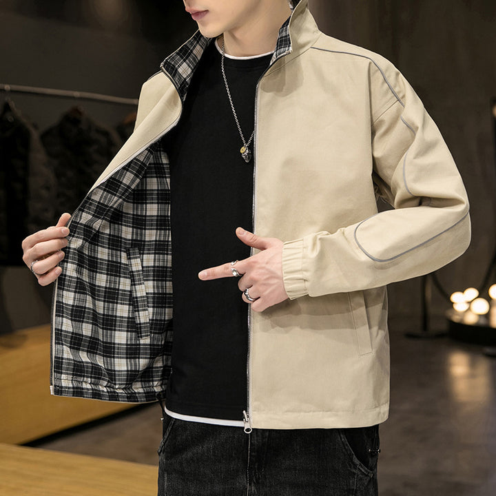 Men's functional jacket with breathable properties and stylish check pattern Lisslune