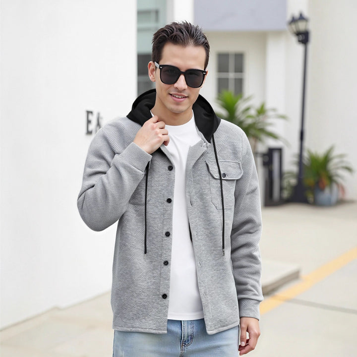 Men's fashionable hybrid jacket with detachable hood and practical pockets Lisslune