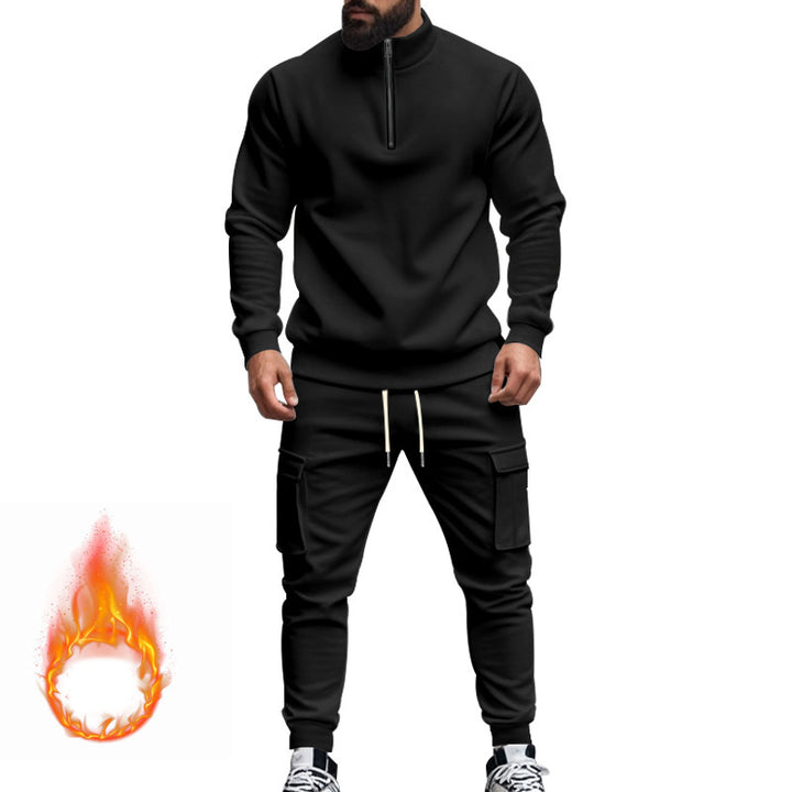 Men's sporty tracksuit with higher collar and practical pockets Lisslune