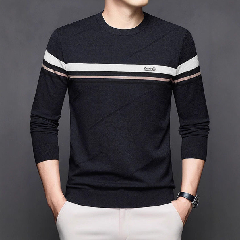 Men's elegant sweater with modern stripes Lisslune