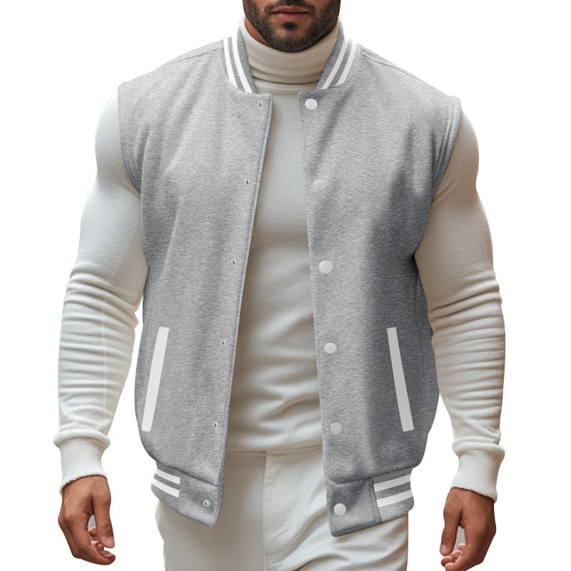 Men's baseball jacket in sporty style with practical pockets and contrasting inserts Lisslune