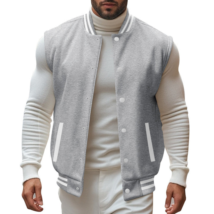 Men's baseball jacket in sporty style with practical pockets and contrasting inserts Lisslune