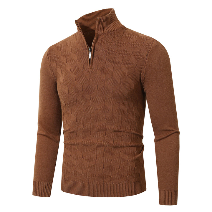 Men's casual sweater with half zipper and textured pattern Lisslune