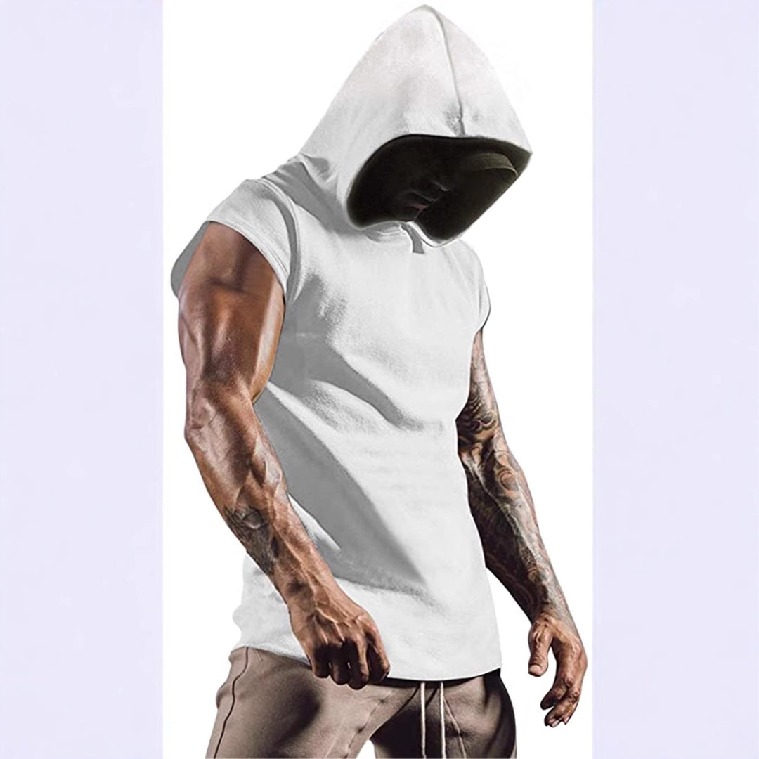 Men's Sporty Muscle Shirt with Hood Lisslune