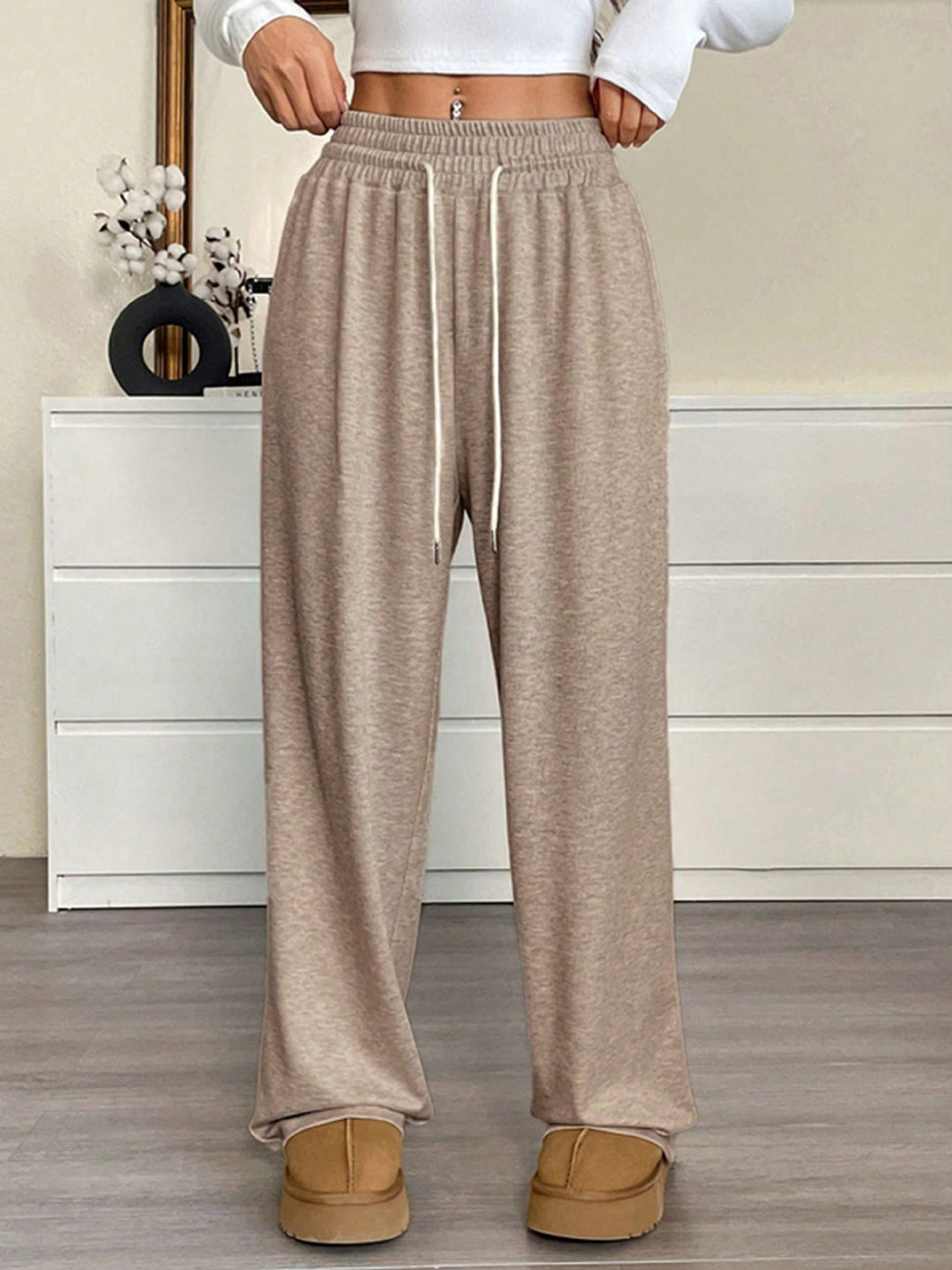 Damen Bequeme Freizeithose mit elastischem Bund Lisslune