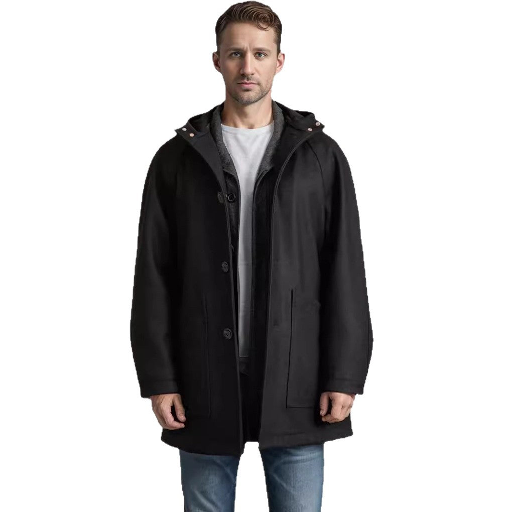 Men's elegant and cozy padded jacket with hood Lisslune