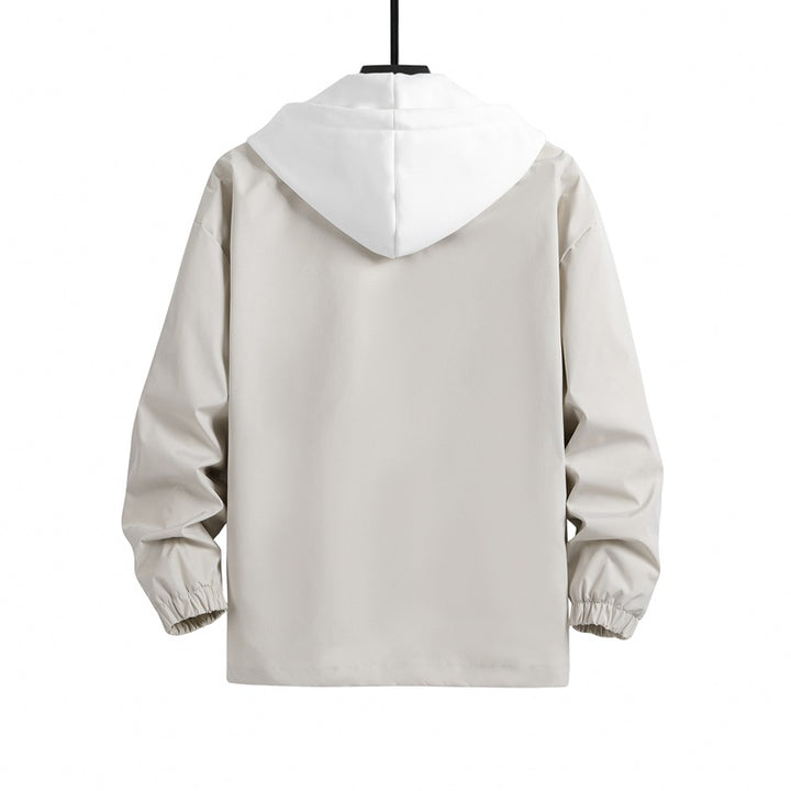 Men's Lightweight Windbreaker with Adjustable Hood Collar Lisslune