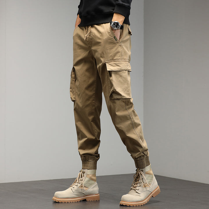 Men's cargo pants with elastic waistband and practical side pockets Lisslune