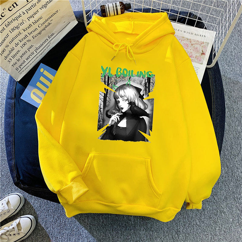 Women's hooded sweatshirt with avant-garde graphic design Lisslune