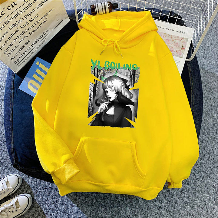 Women's hooded sweatshirt with avant-garde graphic design Lisslune