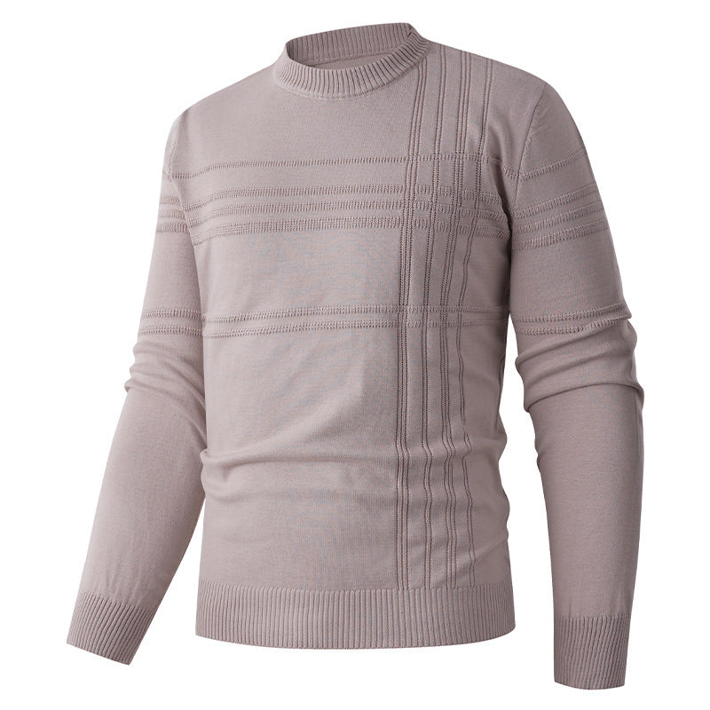 Men's sweater with textured pattern and round neckline Lisslune
