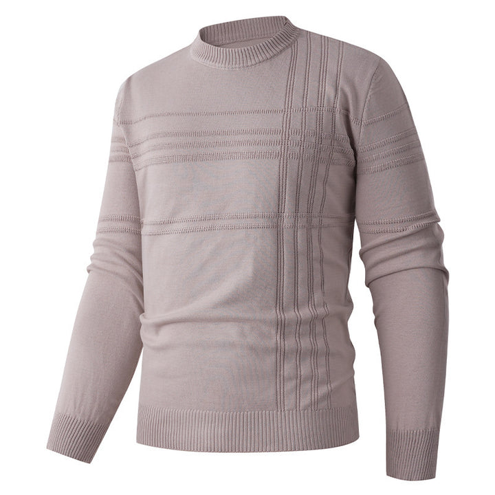 Men's sweater with textured pattern and round neckline Lisslune