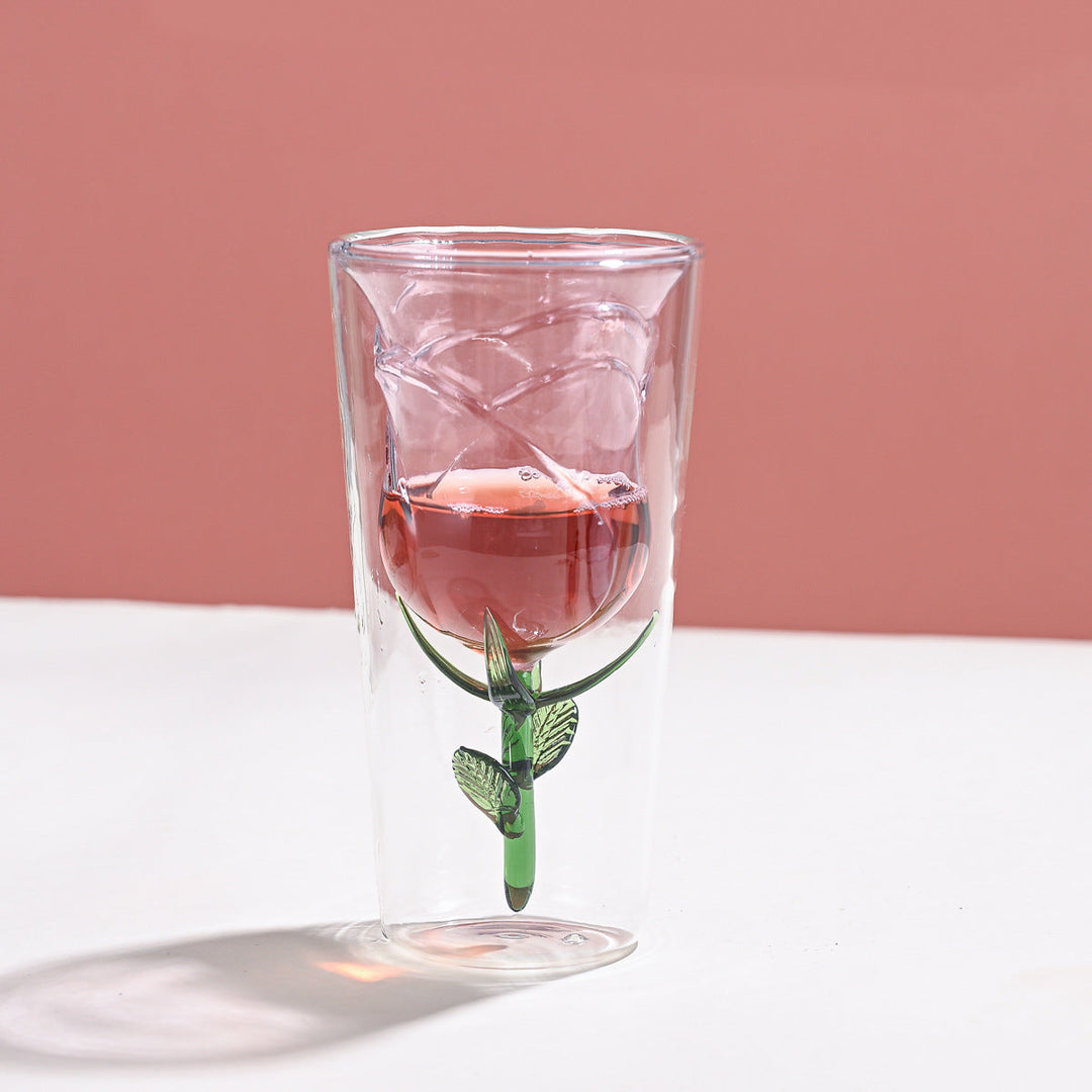 Rynx | Autumn Apartment Decor Creative Romantic Love Glass Goblet High-Quality Wine Goblet Design Sense Engagement Gift Goblet