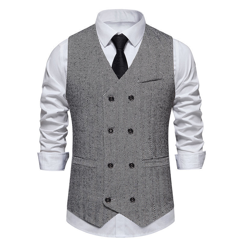Men's elegant vest in herringbone pattern Lisslune