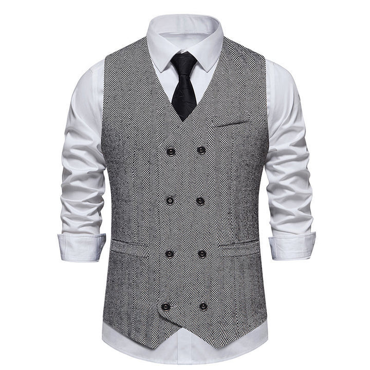 Men's elegant vest in herringbone pattern Lisslune