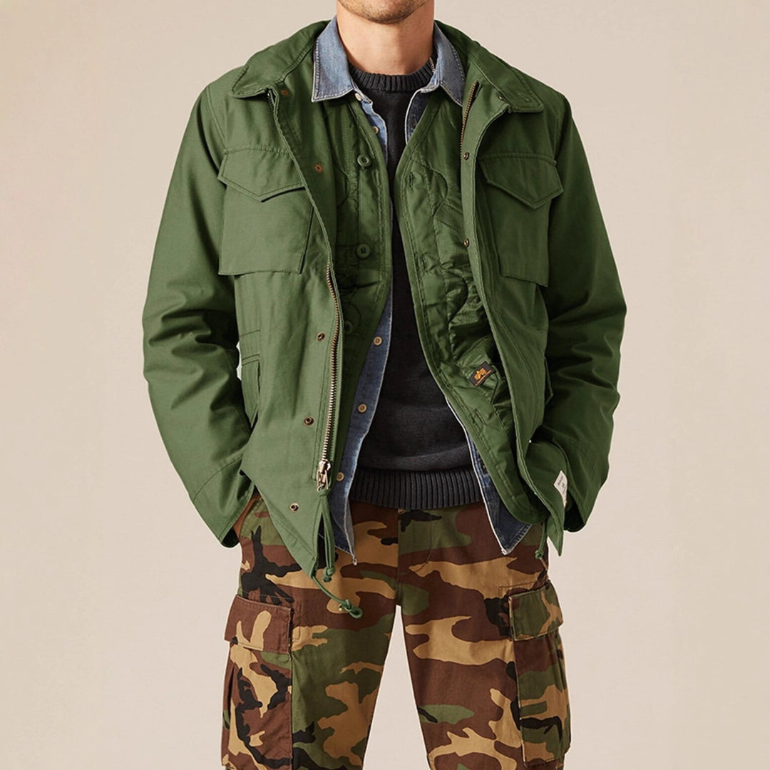 Men's functional jacket with practical pockets and removable hood collar Lisslune