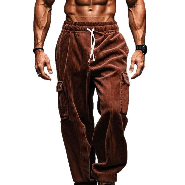 Men's cargo pants with elastic waistband and practical pockets Lisslune