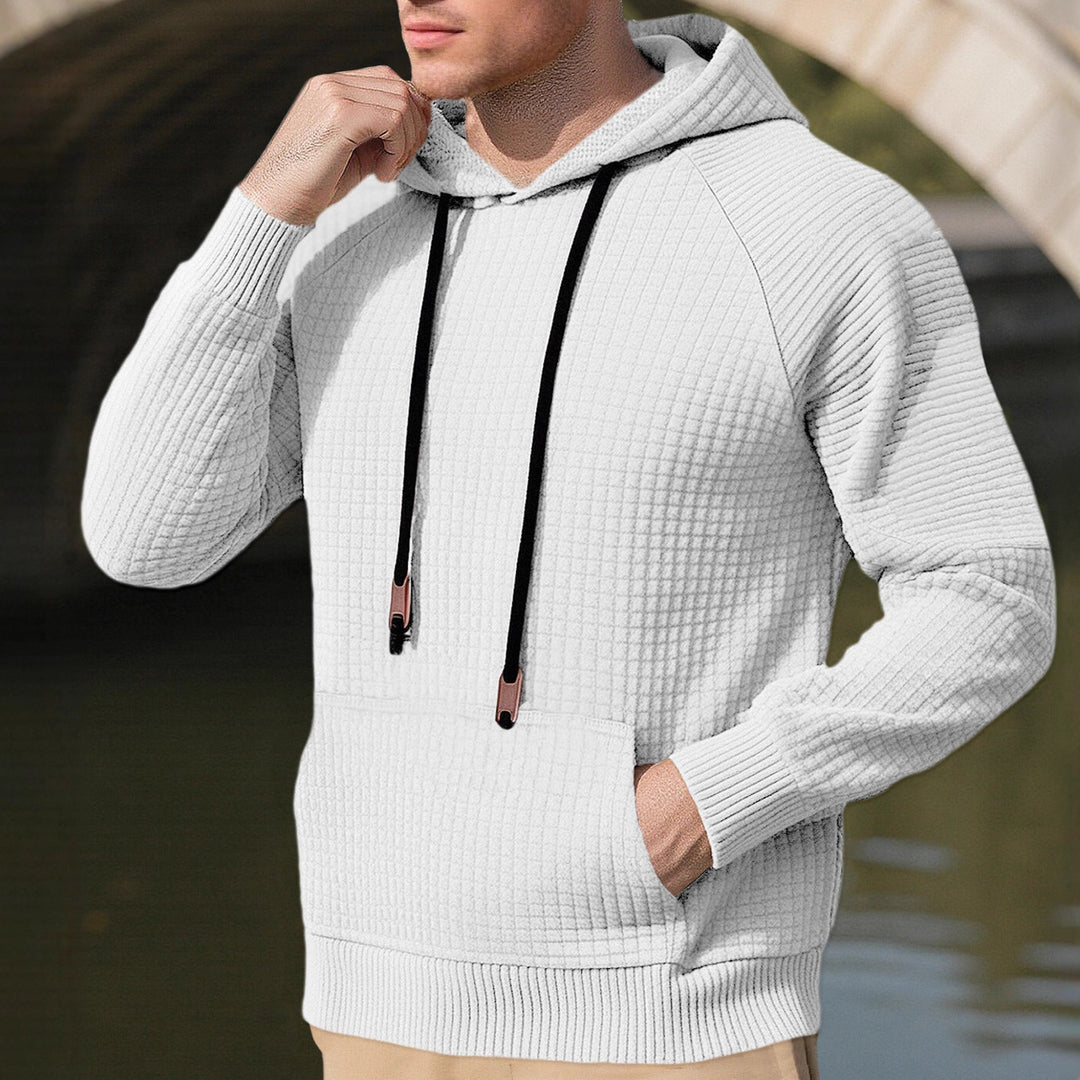 Men's sporty hooded sweatshirt with innovative structured design and practical drawstrings Lisslune