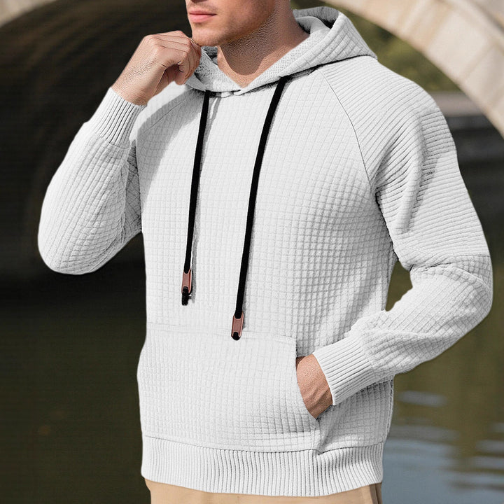 Men's sporty hooded sweatshirt with innovative structured design and practical drawstrings Lisslune