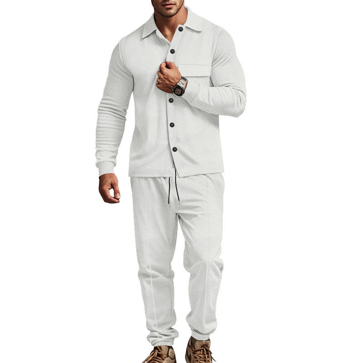 Men's casual pajama set with elegant button details Lisslune