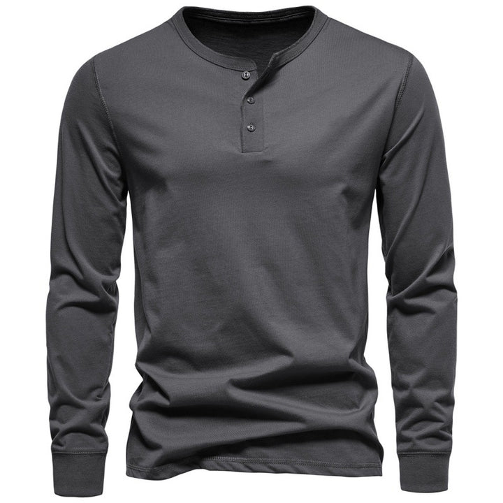 Men's Long Sleeve Shirt with Button Closure and Modern Design Lisslune