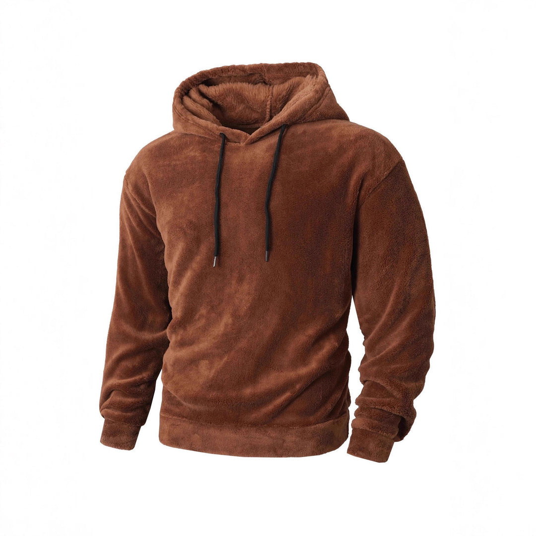 Men's cozy fleece hoodie with sporty cut and adjustable drawstring Lisslune