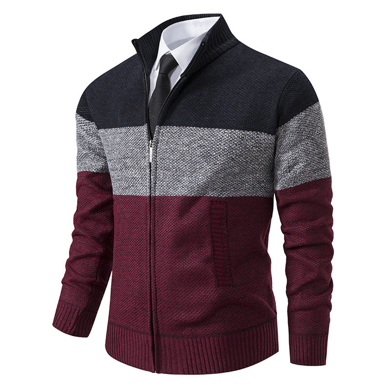 Men's stylish cardigan with high collar and modern zipper Lisslune