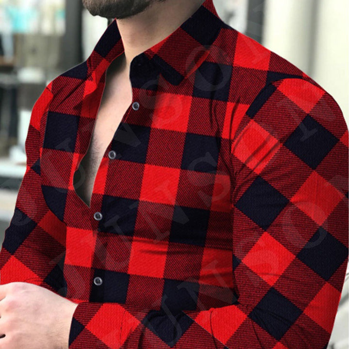 Men's flannel shirt with fashionable check pattern and high-quality cotton quality Lisslune