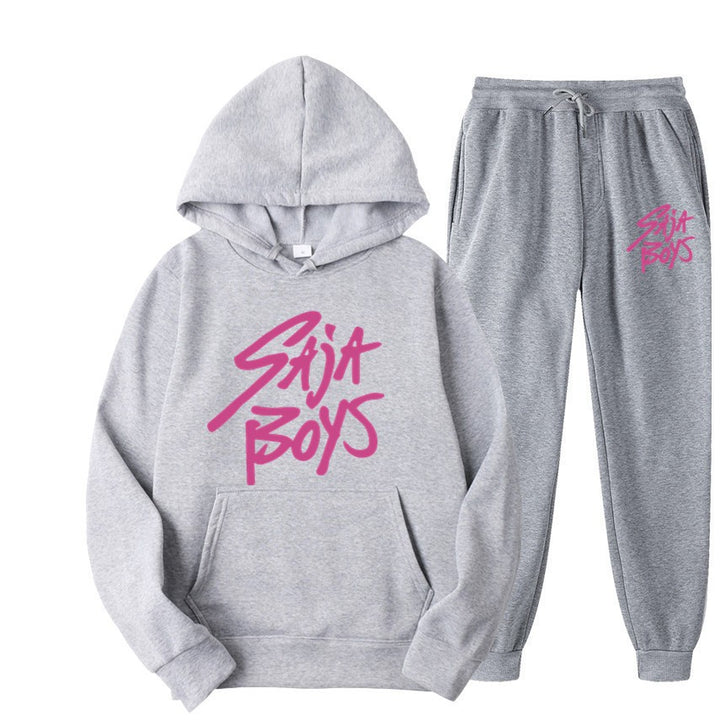 Women's hoodie and jogger set with modern graphic print Lisslune