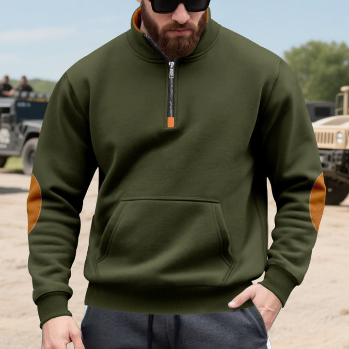 Men's hoodie with fashionable stand-up collar and contrast details Lisslune