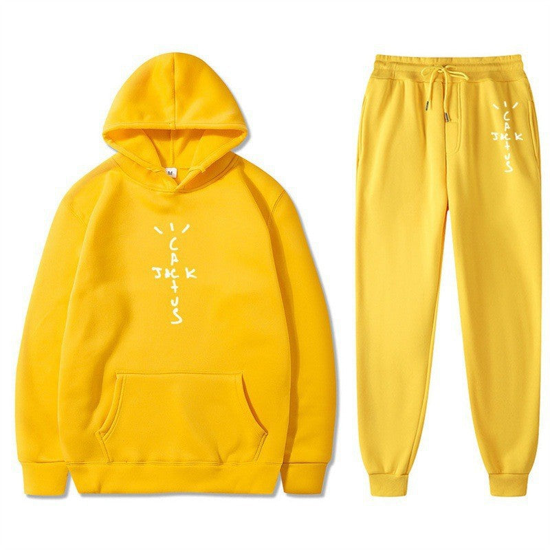 Ladies Hoodie and Jogging Pants Set with Creative Lettering Lisslune