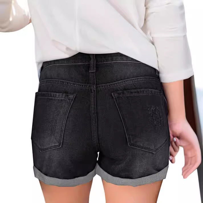 Women’s denim shorts with stylish rip details and casual fit Lisslune