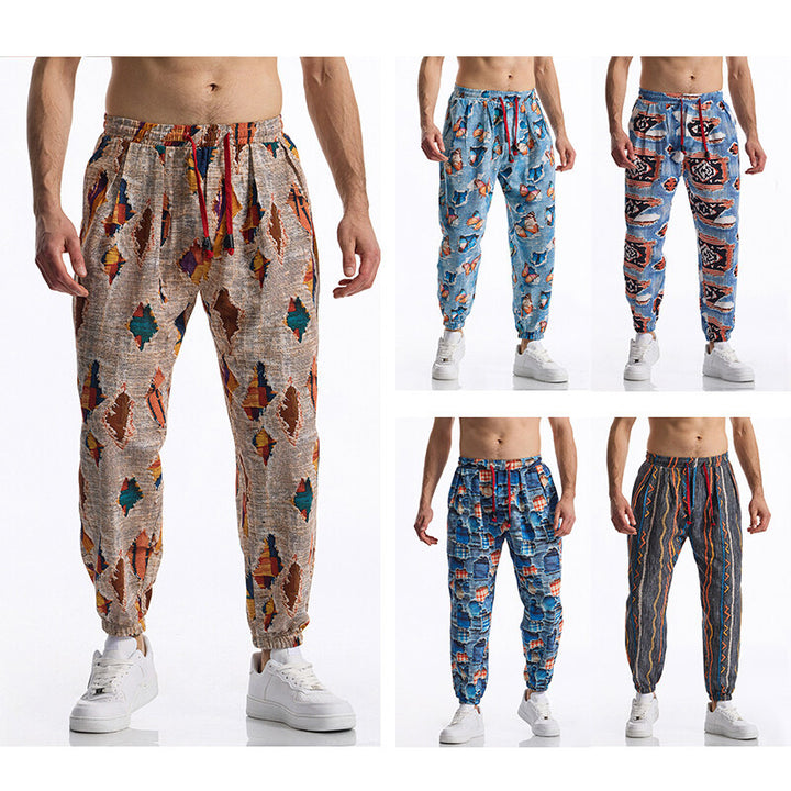 Men's casual sweatpants with trendy pattern Lisslune