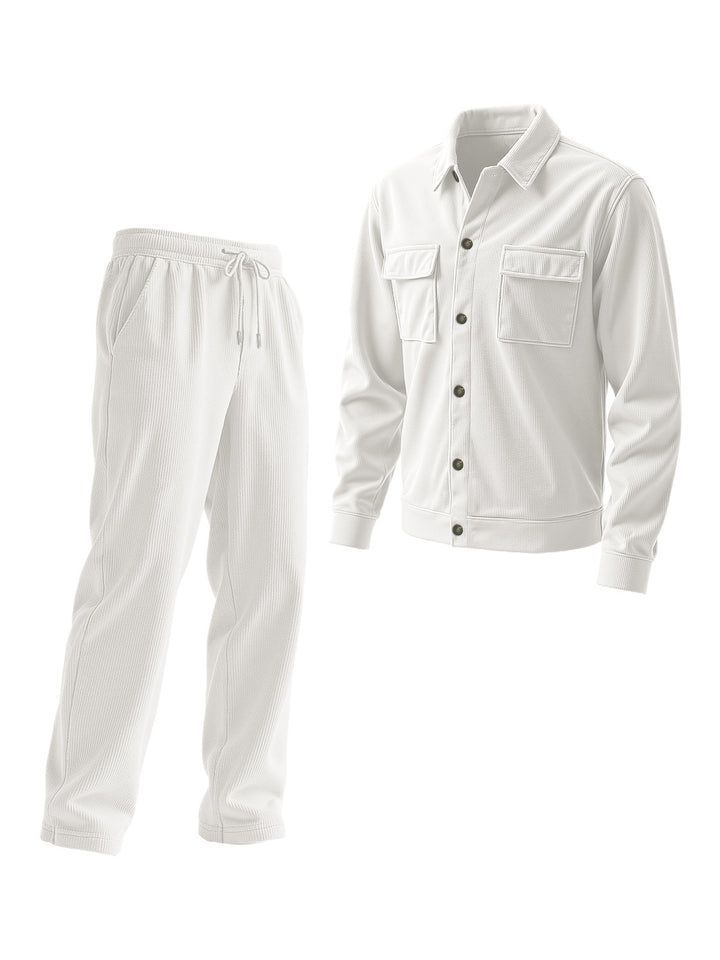 Men's casual tracksuit with textured top and elastic waistband Lisslune