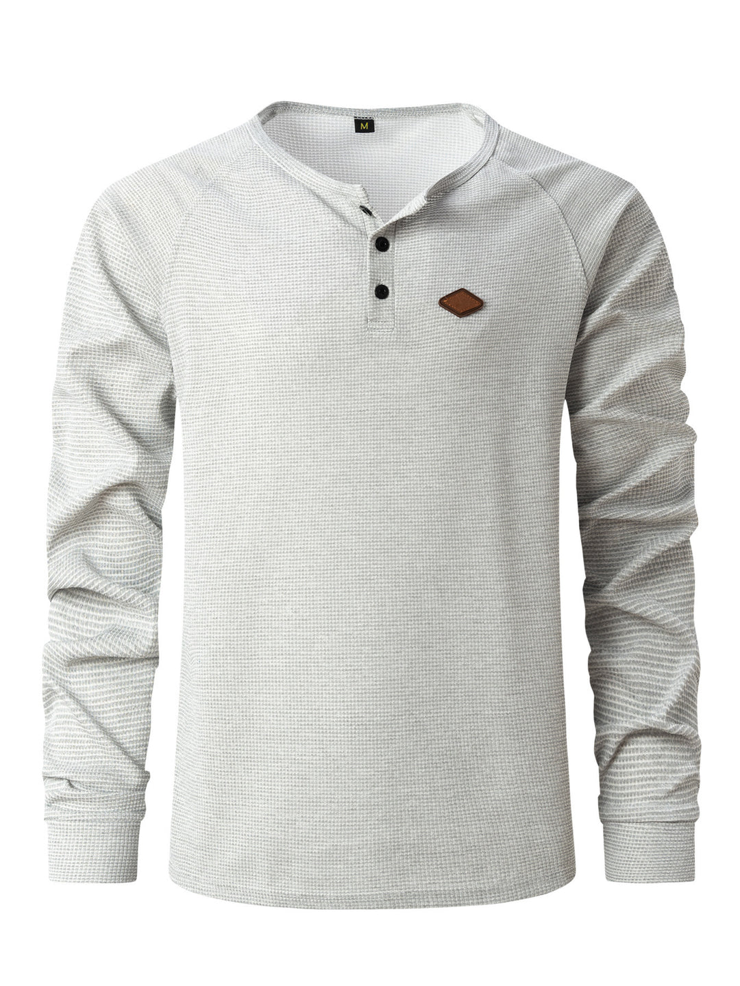 Men's Long Sleeve Henley Shirt with Textured Fabric and Fashionable Button Details Lisslune