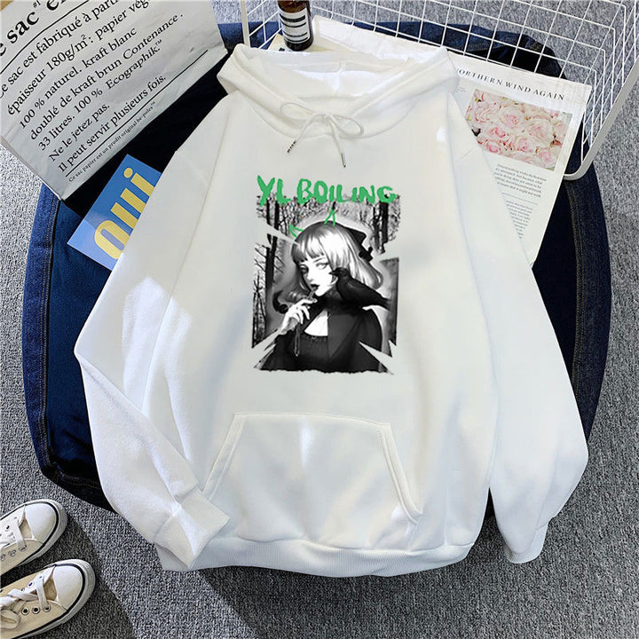 Women's hooded sweatshirt with avant-garde graphic design Lisslune